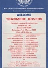 York City v Tranmere Rovers 01-Mar-1980