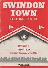 Swindon Town v Walsall 08-Mar-1975