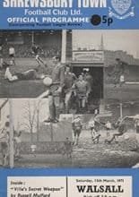 Shrewsbury Town v Walsall 13-Mar-1971