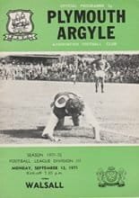 Plymouth Argyle v Walsall 13-Sep-1971