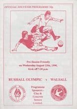Rushall Olympic v Walsall 15-Aug-1990