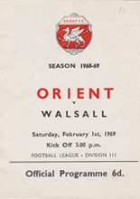 Leyton Orient v Walsall 01-Feb-1969