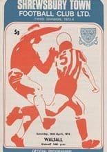 Shrewsbury Town v Walsall 20-Apr-1974