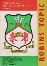 Wrexham v Walsall 25-Aug-1973