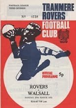 Tranmere Rovers v Walsall 27-Mar-1972