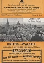 Oxford United v Walsall 07-Sep-1964