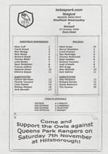 Sheffield Wednesday Reserves v Walsall Reserves 27-Oct-2009