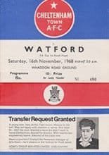 Cheltenham Town v Watford 16-Nov-1968