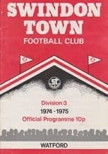 Swindon Town v Watford 28-Sep-1974