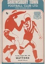 Shrewsbury Town v Watford 29-Aug-1972