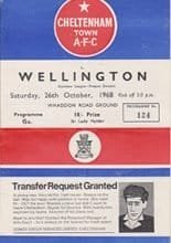 Cheltenham Town v Wellington 26-Oct-1968