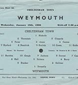 Cheltenham Town v Weymouth 19-Jan-1966