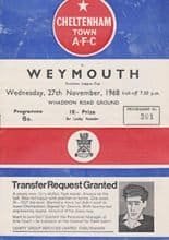 Cheltenham Town v Weymouth 27-Nov-1968