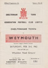 Cheltenham Town v Weymouth 03-Feb-1962