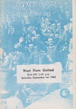 Leyton Orient v West Ham United 01-Sep-1962