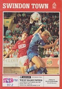 Swindon Town v West Ham United 20-Oct-1990