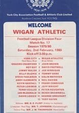 York City v Wigan Athletic 02-Feb-1980