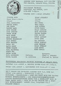 Chester City v Wigan Athletic 08-Aug-1984