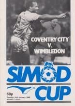 Coventry City v Wimbledon 19-Jan-1988