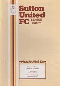 Sutton United v Woking 16-Sep-1980