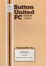 Sutton United v Woking 26-Sep-1978