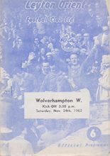 Leyton Orient v Wolverhampton Wanderers 24-Nov-1962