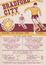Bradford City v Wrexham 10-Oct-1964