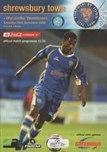 Shrewsbury Town v Wycombe Wanderers 20-Dec-2008