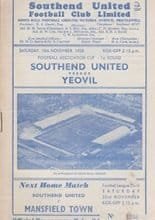 Southend United v Yeovil Town 15-Nov-1958
