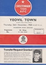 Cheltenham Town v Yeovil Town 26-Dec-1968