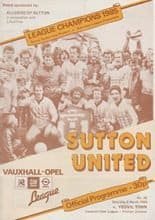 Sutton United v Yeovil Town 08-Mar-1986