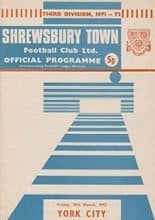 Shrewsbury Town v York City 10-Mar-1972