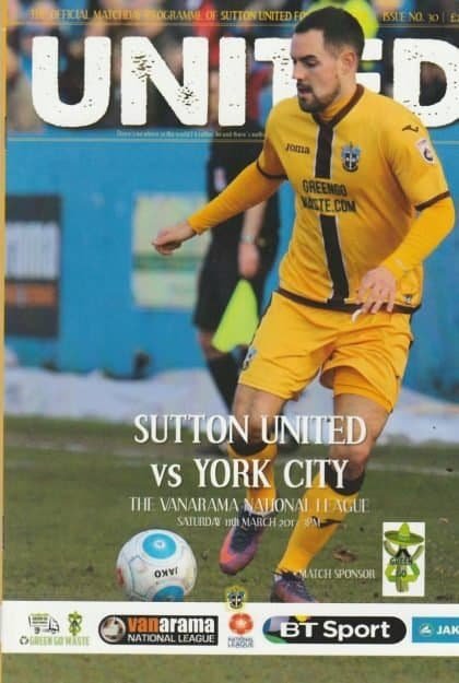 Sutton United v York City 11-Mar-2017