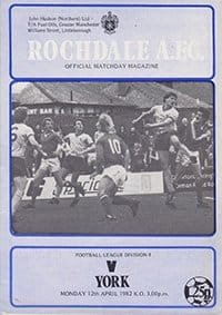 Rochdale v York City 12-Apr-1982