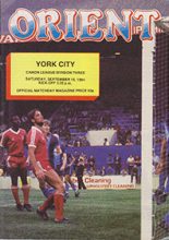 Leyton Orient v York City 15-Sep-1984