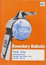 Oldham Athletic v York City 15-Mar-1971