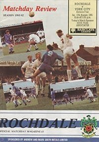 Rochdale v York City 17-Aug-1991