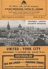Oxford United v York City 21-Oct-1964