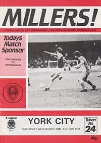 Rotherham United v York City 22-Mar-1986