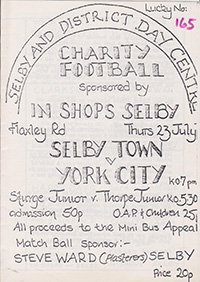 Selby Town v York City 23-Jul-1987