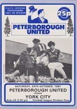 Peterborough United v York City 24-Oct-1981