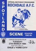 Rochdale v York City 27-Mar-1984