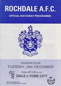 Rochdale v York City 28-Dec-1982