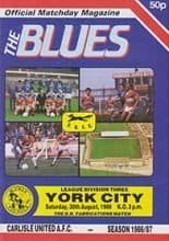 Carlisle United v York City 30-Aug-1986