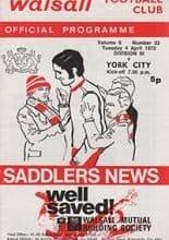 Walsall v York City 04-Apr-1972