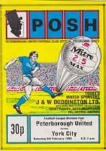 Peterborough United v York City 05-Feb-1983