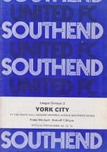 Southend United v York City 06-Apr-1973