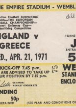 England v Greece  21-Apr-1971