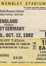 England v West Germany  13-Oct-1982