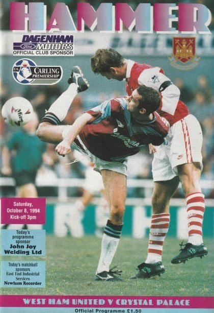 West Ham United v Crystal Palace 08-Oct-1994